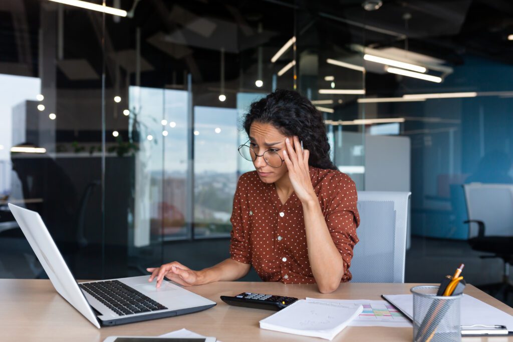 businesswoman disappointed and sad at work not ha 2023 11 27 05 35 09 utc